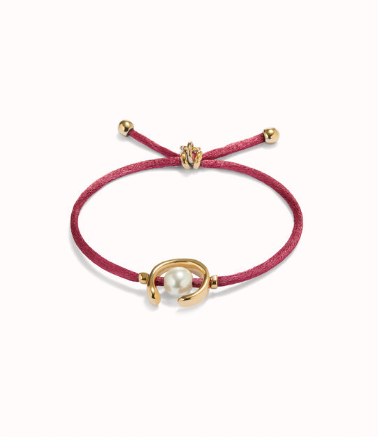 Bracciale in filo malva con perla shell assortimento placcato oro 18k.